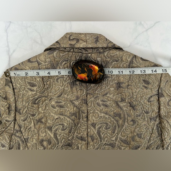 Banana Republic Gold Brocade Blazer - Sz 0 - Picture 14 of 16